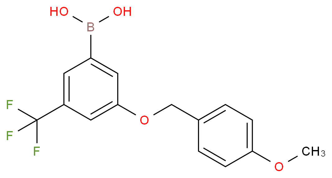 3-(4-甲氧基苄氧基)-5-(三氟甲基)苯硼酸_分子结构_CAS_913835-77-5)