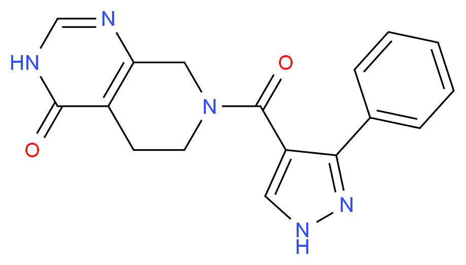 7-[(3-phenyl-1H-pyrazol-4-yl)carbonyl]-5,6,7,8-tetrahydropyrido[3,4-d]pyrimidin-4(3H)-one_分子结构_CAS_)