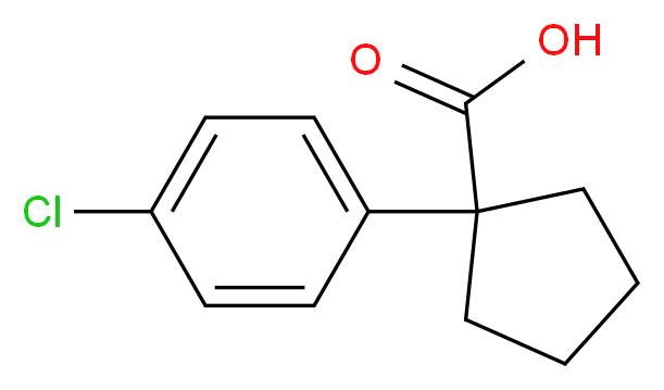 1-(4-chlorophenyl)cyclopentane-1-carboxylic acid_分子结构_CAS_80789-69-1