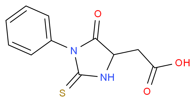 2-(5-oxo-1-phenyl-2-sulfanylideneimidazolidin-4-yl)acetic acid_分子结构_CAS_5624-13-5