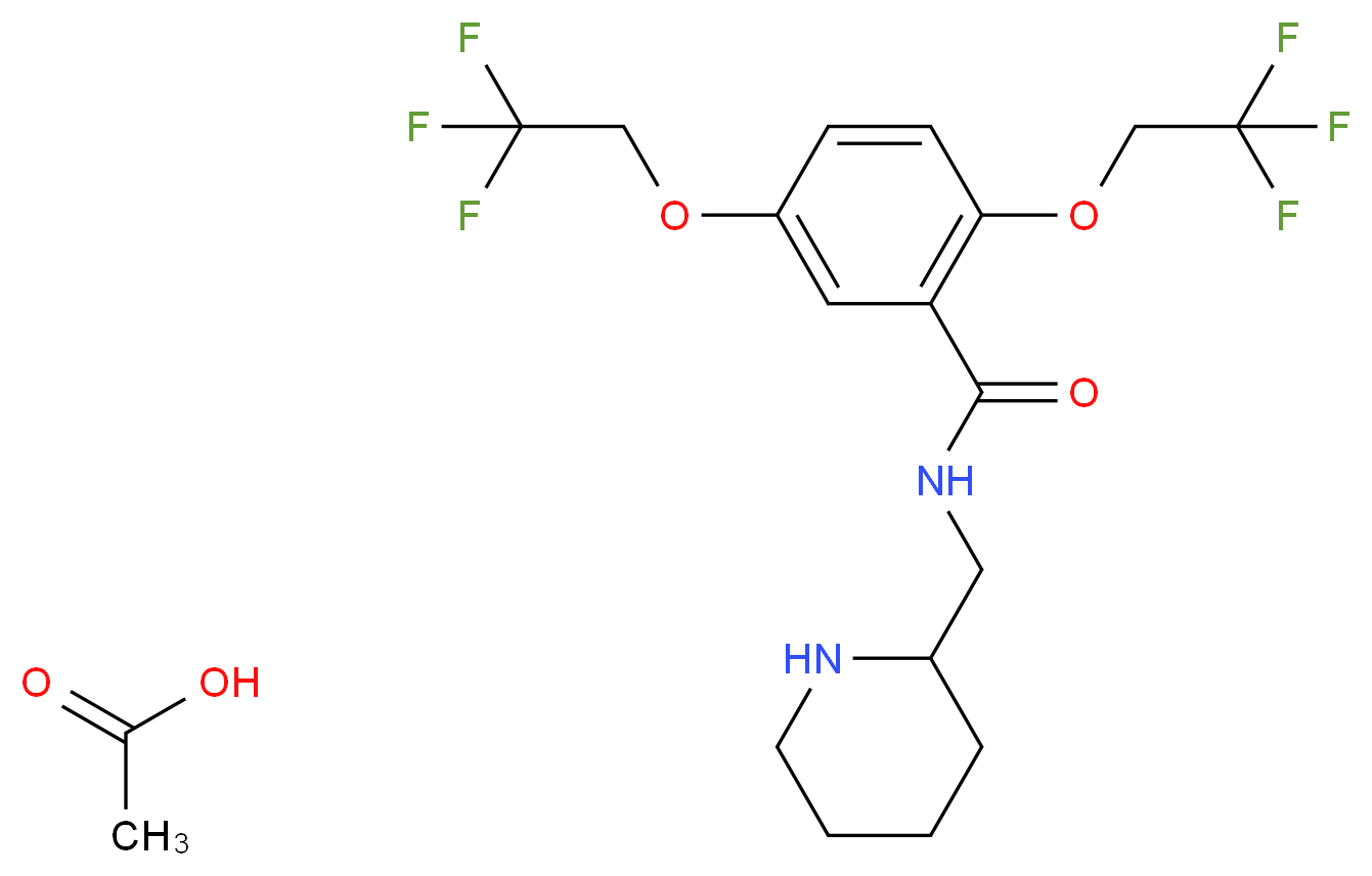 N-(piperidin-2-ylmethyl)-2,5-bis(2,2,2-trifluoroethoxy)benzamide; acetic acid_分子结构_CAS_)