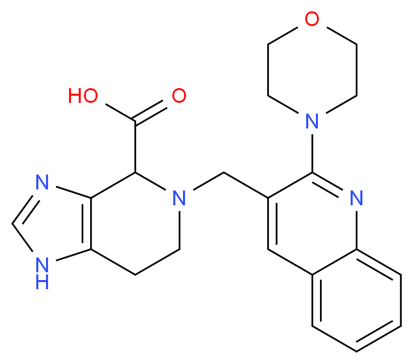 5-{[2-(4-morpholinyl)-3-quinolinyl]methyl}-4,5,6,7-tetrahydro-1H-imidazo[4,5-c]pyridine-4-carboxylic acid_分子结构_CAS_)