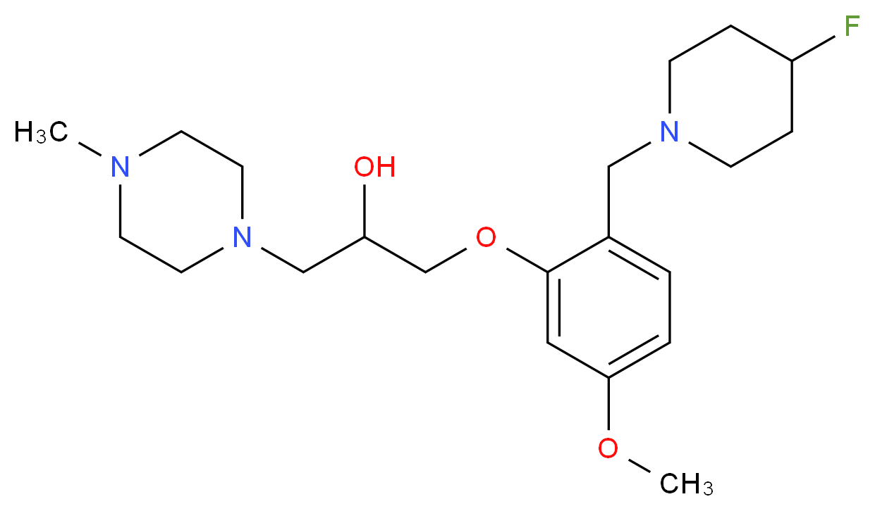 1-{2-[(4-fluoropiperidin-1-yl)methyl]-5-methoxyphenoxy}-3-(4-methylpiperazin-1-yl)propan-2-ol_分子结构_CAS_)