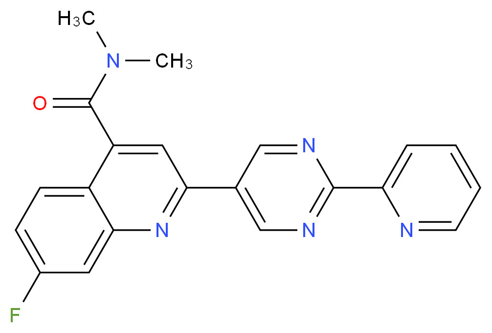 7-fluoro-N,N-dimethyl-2-(2-pyridin-2-ylpyrimidin-5-yl)quinoline-4-carboxamide_分子结构_CAS_)
