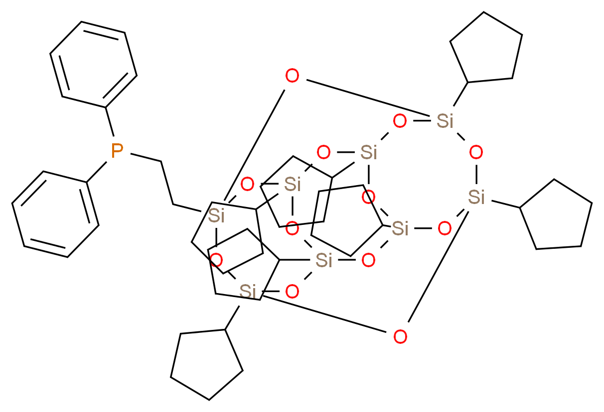 PSS-2-(二苯基膦基)乙基-七环戊基取代_分子结构_CAS_193404-80-7)