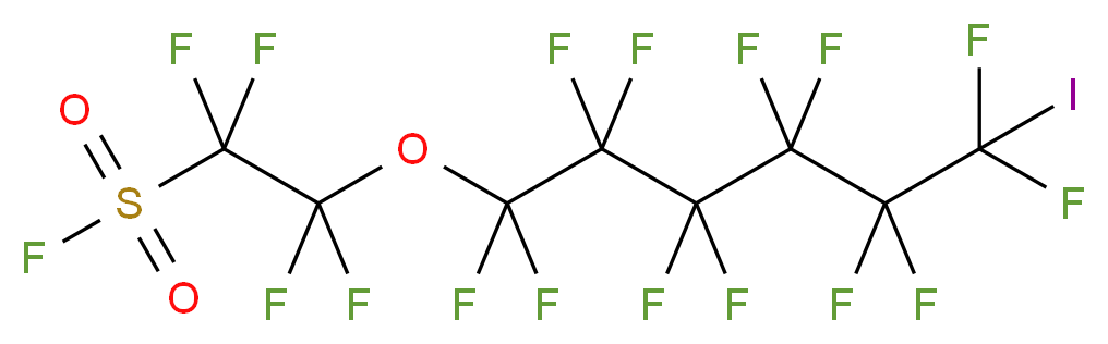 2-[(1,1,2,2,3,3,4,4,5,5,6,6-dodecafluoro-6-iodohexyl)oxy]-1,1,2,2-tetrafluoroethane-1-sulfonyl fluoride_分子结构_CAS_67990-77-6