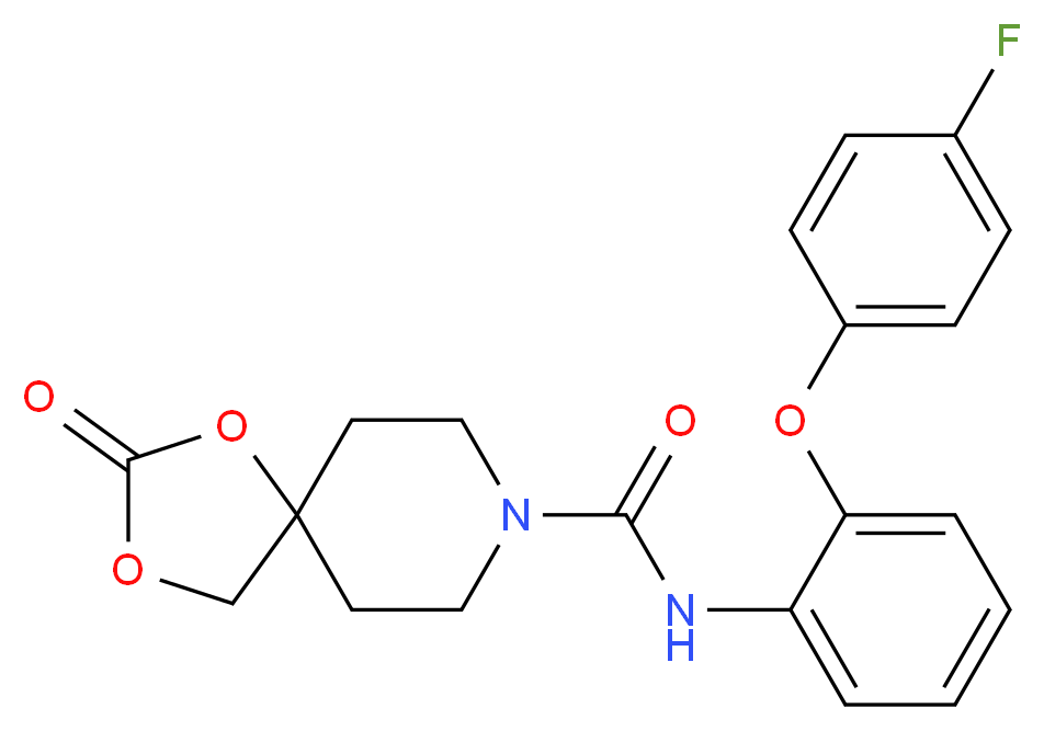 N-[2-(4-fluorophenoxy)phenyl]-2-oxo-1,3-dioxa-8-azaspiro[4.5]decane-8-carboxamide_分子结构_CAS_)