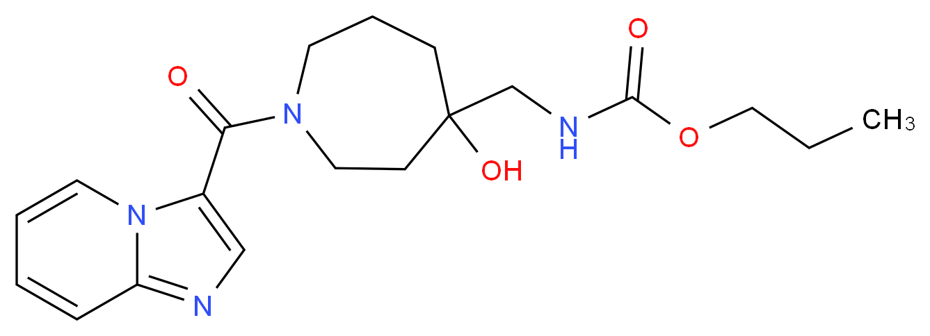 propyl {[4-hydroxy-1-(imidazo[1,2-a]pyridin-3-ylcarbonyl)-4-azepanyl]methyl}carbamate_分子结构_CAS_)