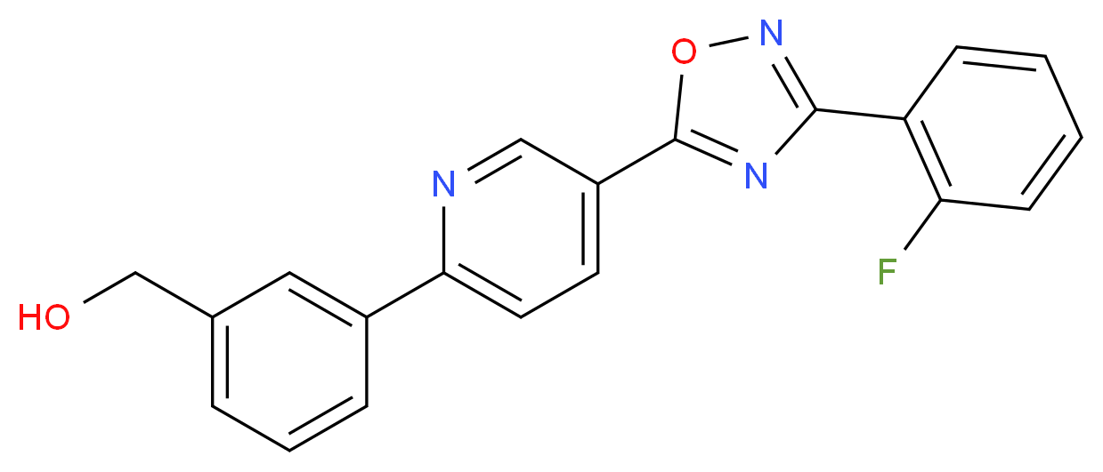 (3-{5-[3-(2-fluorophenyl)-1,2,4-oxadiazol-5-yl]pyridin-2-yl}phenyl)methanol_分子结构_CAS_)