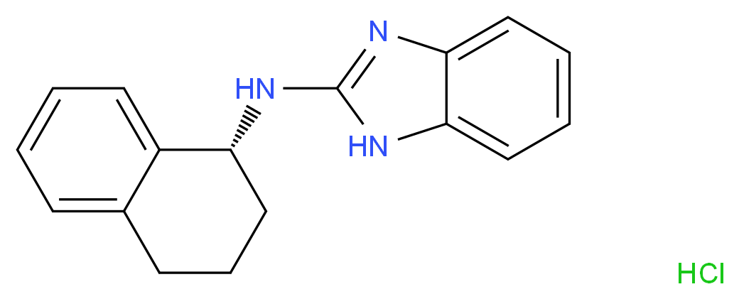 N-[(1R)-1,2,3,4-tetrahydronaphthalen-1-yl]-1H-1,3-benzodiazol-2-amine hydrochloride_分子结构_CAS_875755-24-1