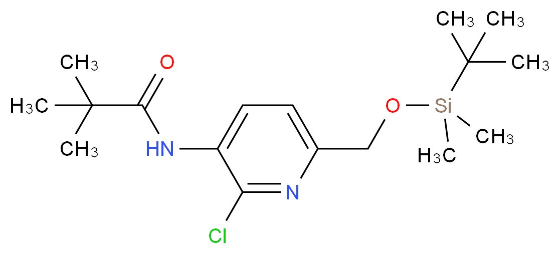 N-(6-((tert-Butyldimethylsilyloxy)methyl)-2-chloropyridin-3-yl)pivalamide_分子结构_CAS_1142191-94-3)