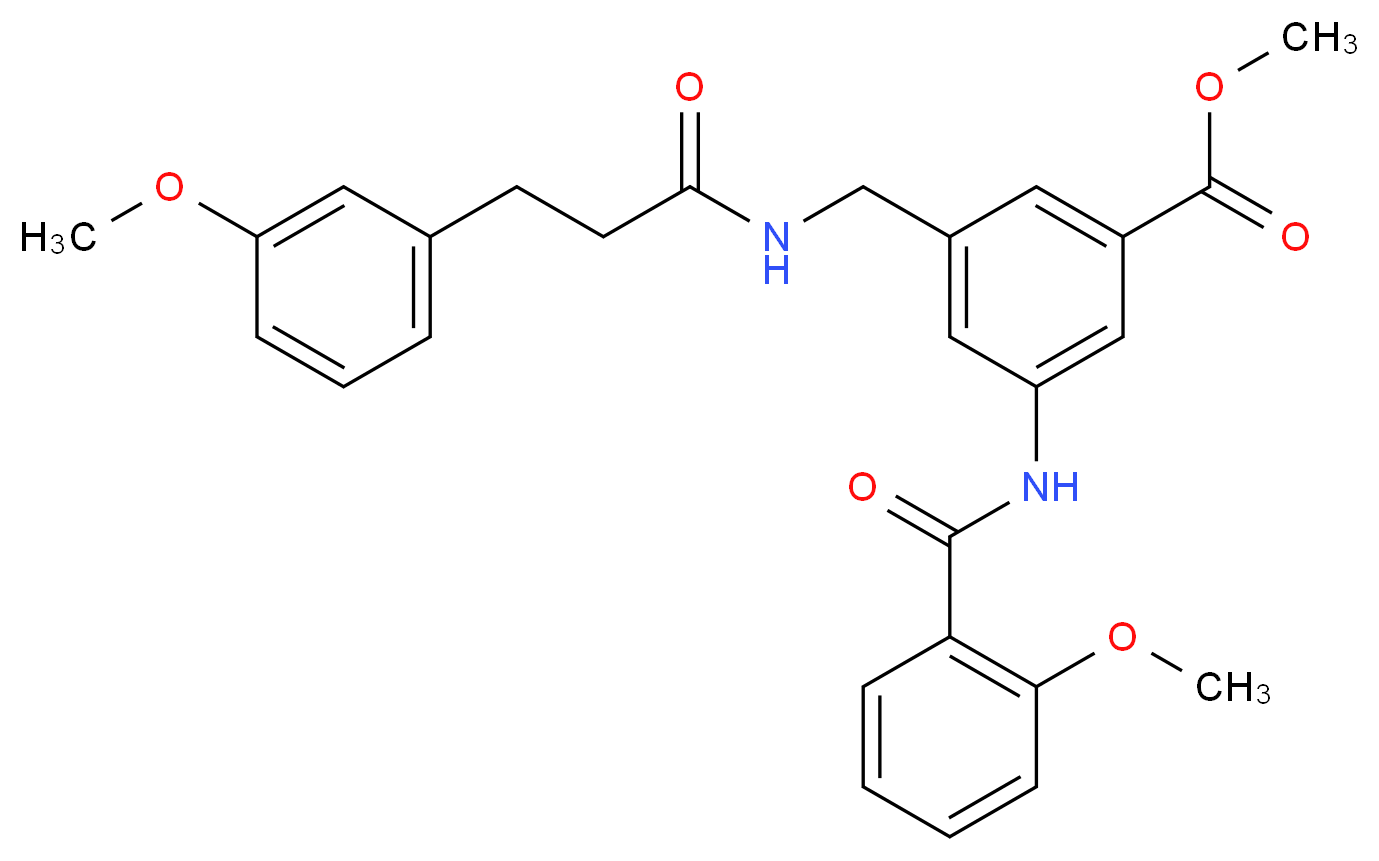 methyl 3-[(2-methoxybenzoyl)amino]-5-({[3-(3-methoxyphenyl)propanoyl]amino}methyl)benzoate_分子结构_CAS_)