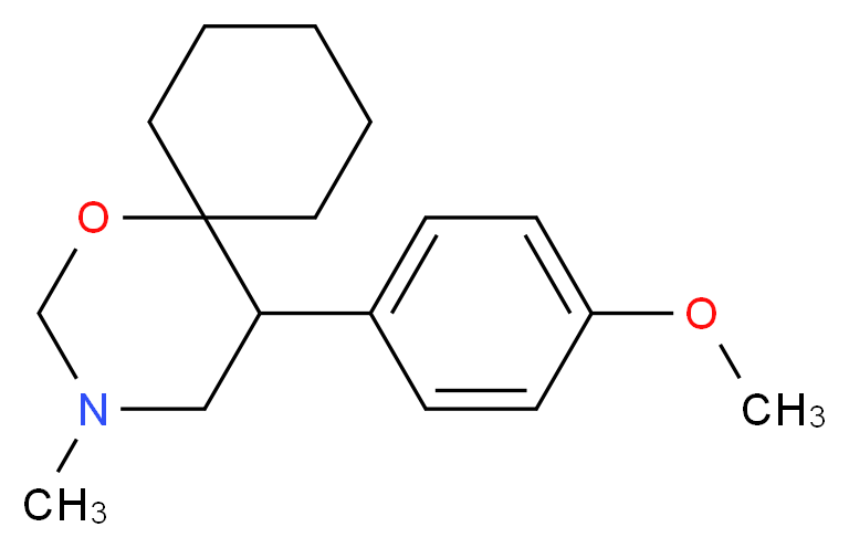 5-(4-methoxyphenyl)-3-methyl-1-oxa-3-azaspiro[5.5]undecane_分子结构_CAS_93413-70-8