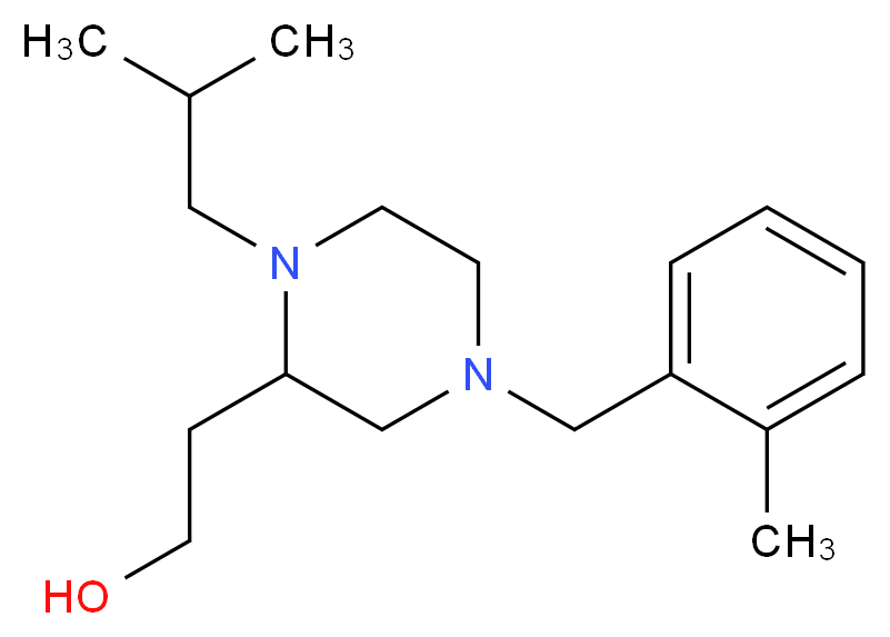 2-[1-isobutyl-4-(2-methylbenzyl)-2-piperazinyl]ethanol_分子结构_CAS_)