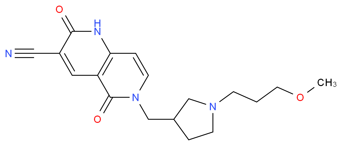 6-{[1-(3-methoxypropyl)pyrrolidin-3-yl]methyl}-2,5-dioxo-1,2,5,6-tetrahydro-1,6-naphthyridine-3-carbonitrile_分子结构_CAS_)
