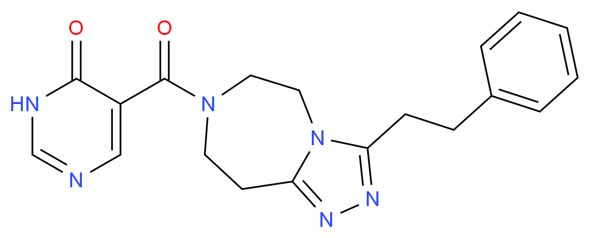 5-{[3-(2-phenylethyl)-5,6,8,9-tetrahydro-7H-[1,2,4]triazolo[4,3-d][1,4]diazepin-7-yl]carbonyl}pyrimidin-4(3H)-one_分子结构_CAS_)