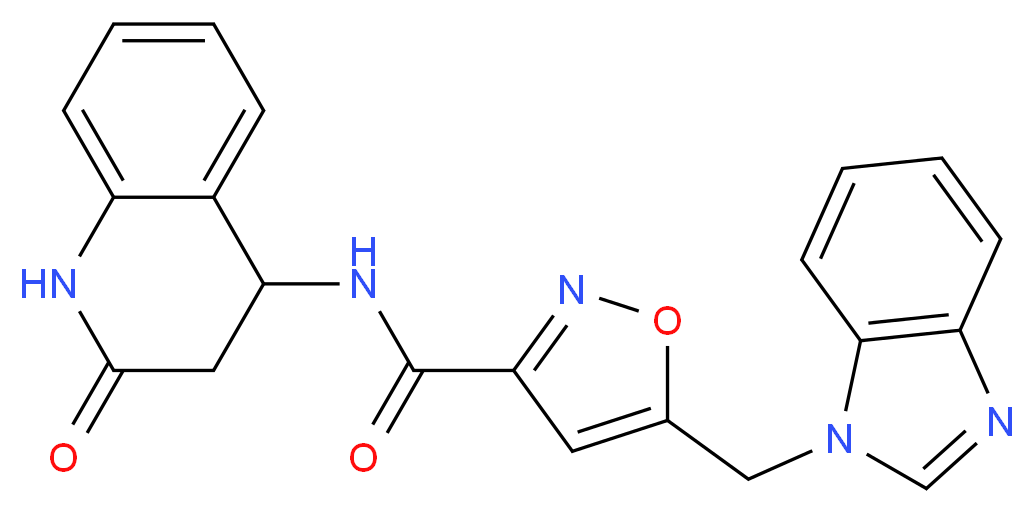5-(1H-benzimidazol-1-ylmethyl)-N-(2-oxo-1,2,3,4-tetrahydroquinolin-4-yl)isoxazole-3-carboxamide_分子结构_CAS_)