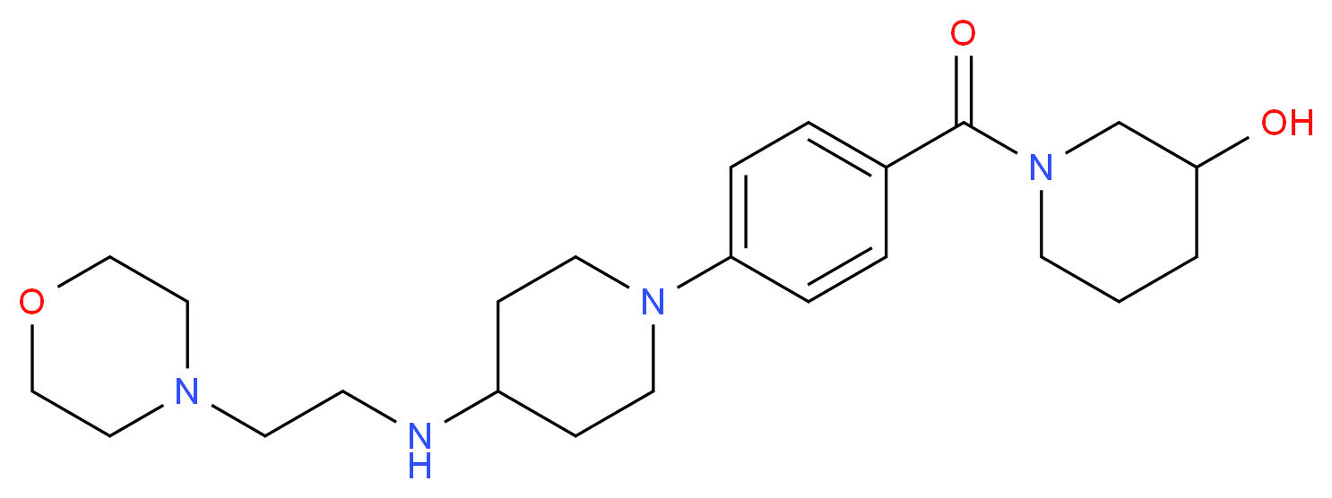 1-[4-(4-{[2-(4-morpholinyl)ethyl]amino}-1-piperidinyl)benzoyl]-3-piperidinol_分子结构_CAS_)