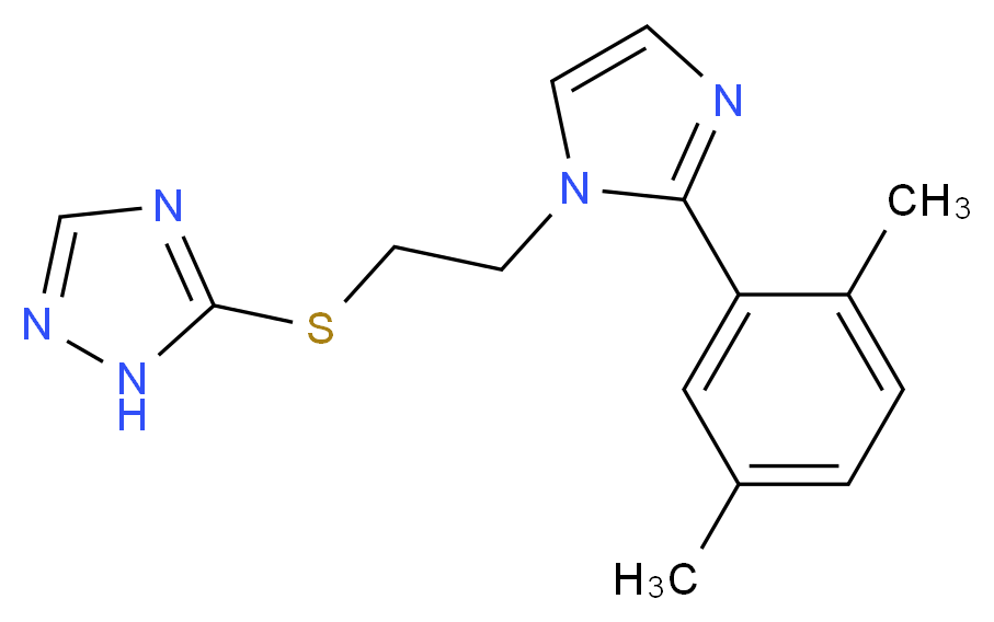 5-({2-[2-(2,5-dimethylphenyl)-1H-imidazol-1-yl]ethyl}thio)-1H-1,2,4-triazole_分子结构_CAS_)