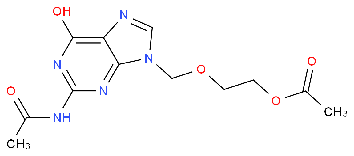 2-[(2-acetamido-6-hydroxy-9H-purin-9-yl)methoxy]ethyl acetate_分子结构_CAS_75128-73-3