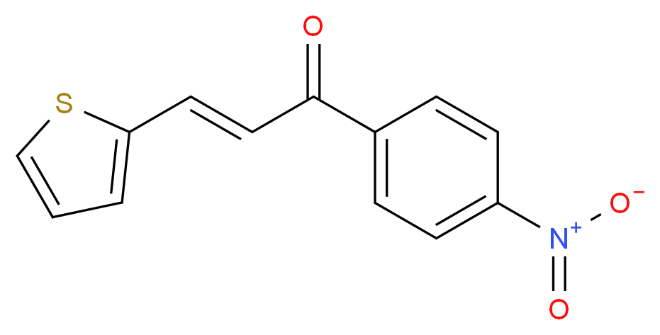 (2E)-1-(4-nitrophenyl)-3-(thiophen-2-yl)prop-2-en-1-one_分子结构_CAS_6028-92-8