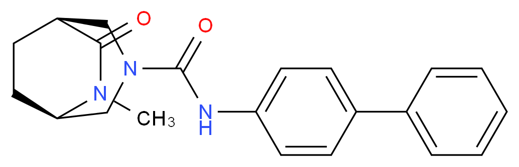 (1S*,5R*)-N-4-biphenylyl-6-methyl-7-oxo-3,6-diazabicyclo[3.2.2]nonane-3-carboxamide_分子结构_CAS_)