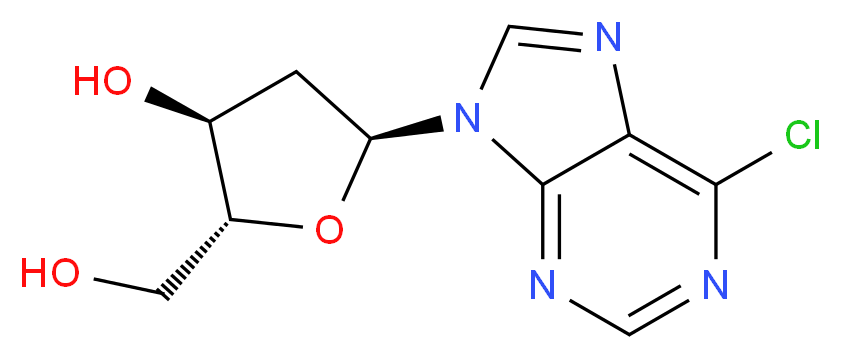 (2R,3S,5S)-5-(6-chloro-9H-purin-9-yl)-2-(hydroxymethyl)oxolan-3-ol_分子结构_CAS_623925-47-3