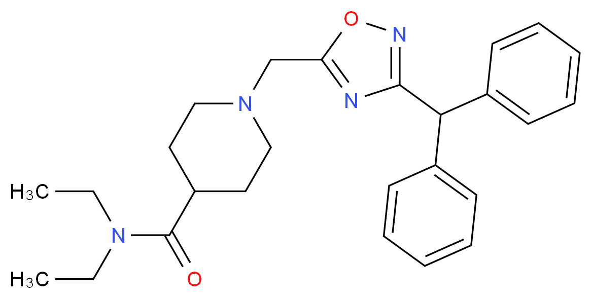 1-{[3-(diphenylmethyl)-1,2,4-oxadiazol-5-yl]methyl}-N,N-diethyl-4-piperidinecarboxamide_分子结构_CAS_)