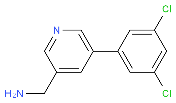 [5-(3,5-dichlorophenyl)pyridin-3-yl]methanamine_分子结构_CAS_1346692-02-1