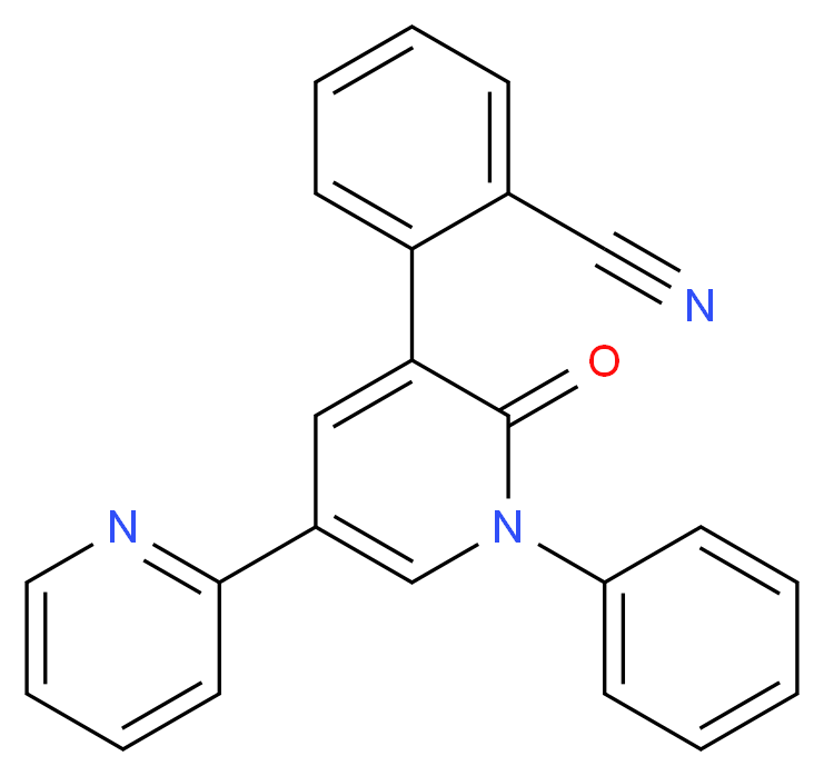 2-[2-oxo-1-phenyl-5-(pyridin-2-yl)-1,2-dihydropyridin-3-yl]benzonitrile_分子结构_CAS_380917-97-5