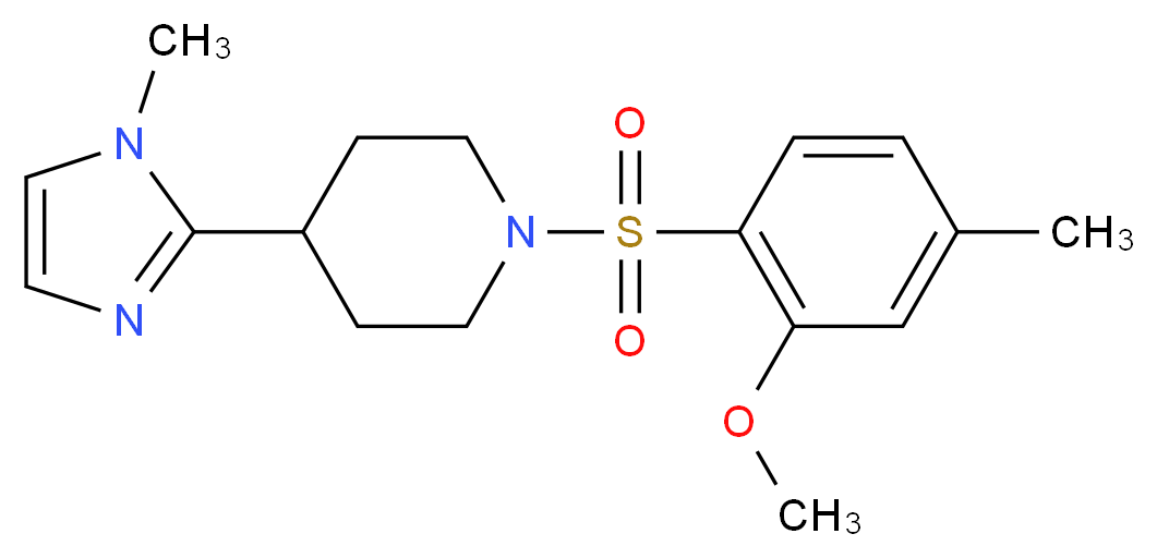 1-[(2-methoxy-4-methylphenyl)sulfonyl]-4-(1-methyl-1H-imidazol-2-yl)piperidine_分子结构_CAS_)