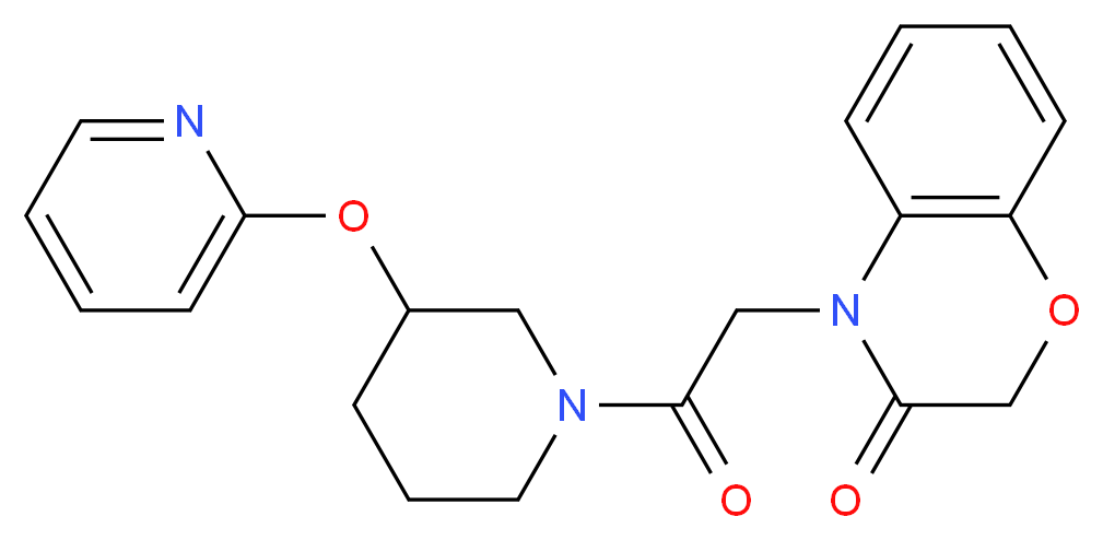 4-{2-oxo-2-[3-(2-pyridinyloxy)-1-piperidinyl]ethyl}-2H-1,4-benzoxazin-3(4H)-one_分子结构_CAS_)