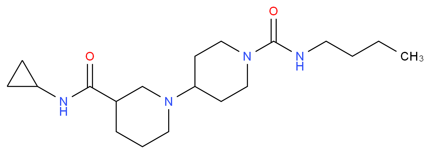N~1~'-butyl-N~3~-cyclopropyl-1,4'-bipiperidine-1',3-dicarboxamide_分子结构_CAS_)