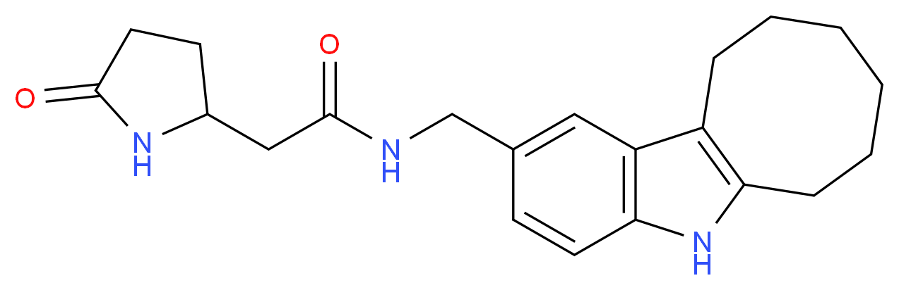 N-(6,7,8,9,10,11-hexahydro-5H-cycloocta[b]indol-2-ylmethyl)-2-(5-oxo-2-pyrrolidinyl)acetamide_分子结构_CAS_)