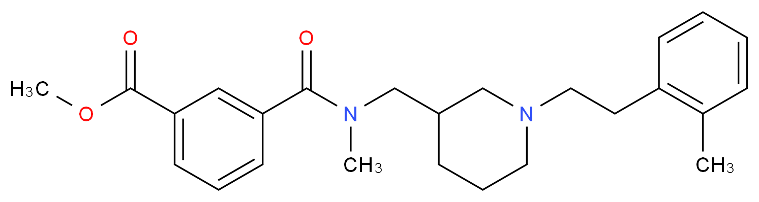 methyl 3-{[methyl({1-[2-(2-methylphenyl)ethyl]-3-piperidinyl}methyl)amino]carbonyl}benzoate_分子结构_CAS_)