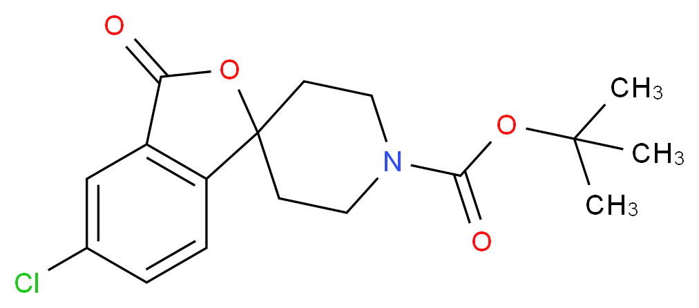 tert-butyl 5-chloro-3-oxo-3H-spiro[2-benzofuran-1,4'-piperidine]-1'-carboxylate_分子结构_CAS_849106-20-3