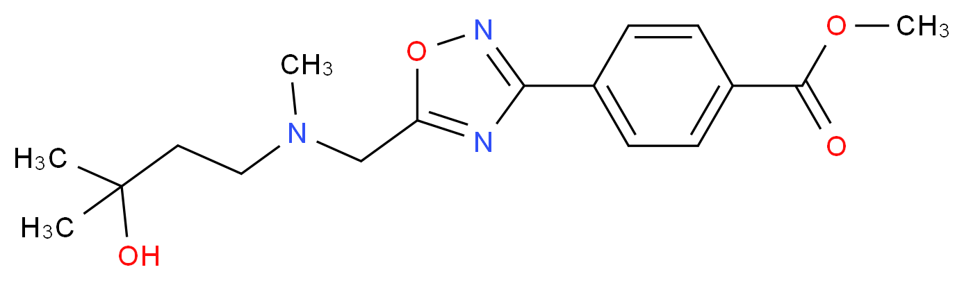 methyl 4-(5-{[(3-hydroxy-3-methylbutyl)(methyl)amino]methyl}-1,2,4-oxadiazol-3-yl)benzoate_分子结构_CAS_)