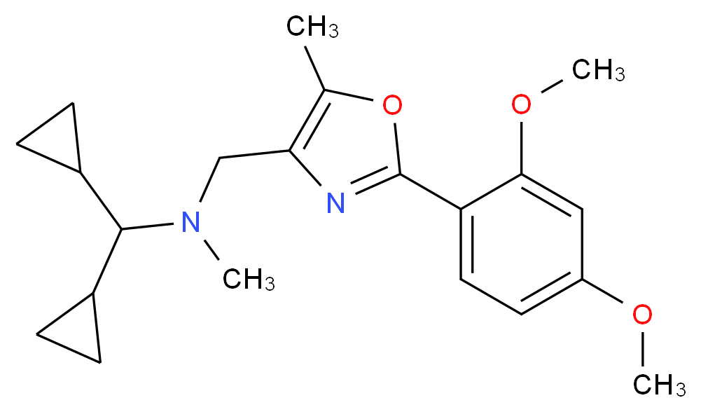 (dicyclopropylmethyl){[2-(2,4-dimethoxyphenyl)-5-methyl-1,3-oxazol-4-yl]methyl}methylamine_分子结构_CAS_)