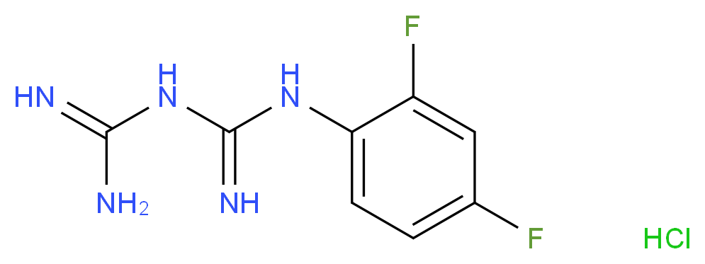 1-{[{[Amino(imino)methyl]amino}(imino)methyl] amino}-2,4-difluorobenzene hydrochloride_分子结构_CAS_66088-52-6)