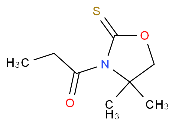 1-(4,4-diMethyl-2-thioxooxazolidin-3-yl)propan-1-one_分子结构_CAS_115026-48-7)