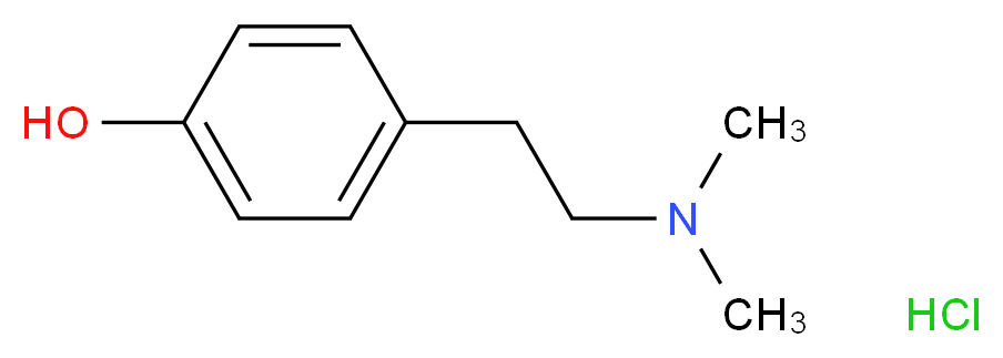 2-(4-Hydroxyphenyl)-N,N'-dimethylethylamine hydrochloride 97%_分子结构_CAS_6027-23-2)