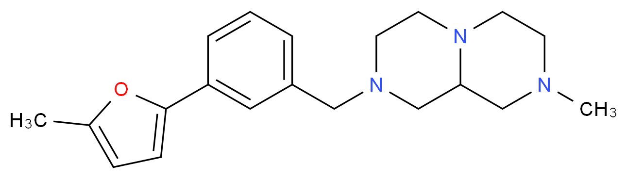 2-methyl-8-[3-(5-methyl-2-furyl)benzyl]octahydro-2H-pyrazino[1,2-a]pyrazine_分子结构_CAS_)