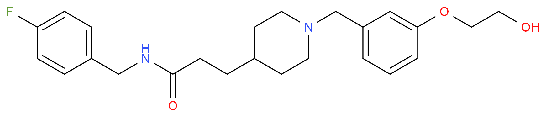 N-(4-fluorobenzyl)-3-{1-[3-(2-hydroxyethoxy)benzyl]-4-piperidinyl}propanamide_分子结构_CAS_)