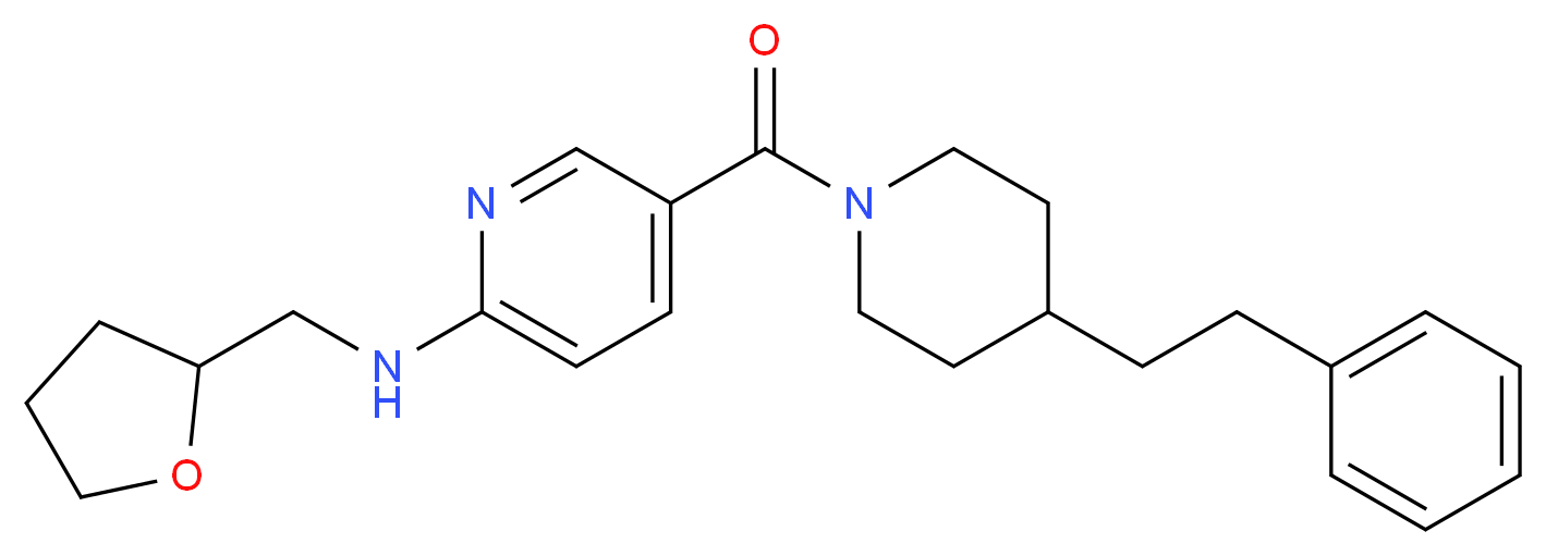 5-{[4-(2-phenylethyl)piperidin-1-yl]carbonyl}-N-(tetrahydrofuran-2-ylmethyl)pyridin-2-amine_分子结构_CAS_)