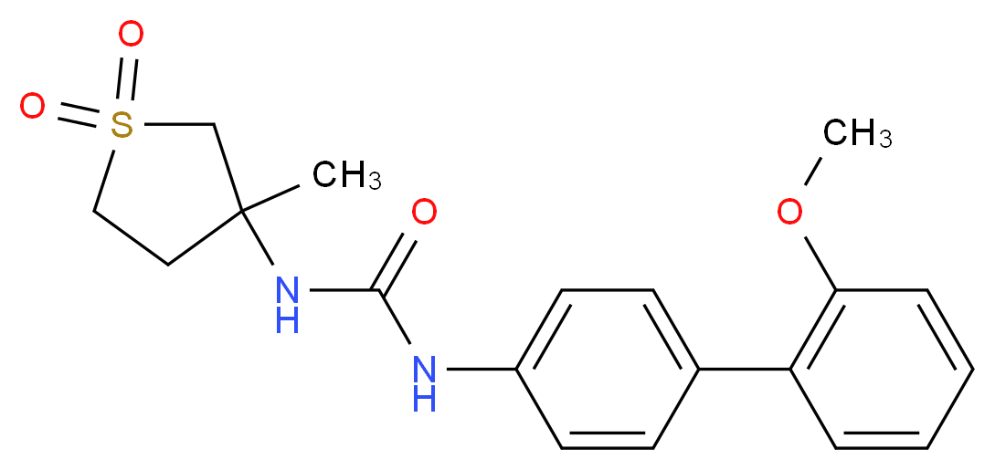 N-(2'-methoxybiphenyl-4-yl)-N'-(3-methyl-1,1-dioxidotetrahydro-3-thienyl)urea_分子结构_CAS_)