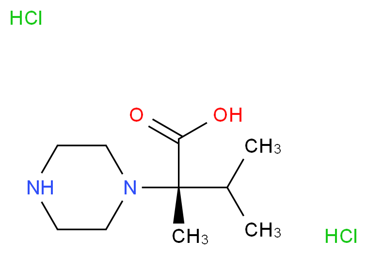 (2S)-2,3-Dimethyl-2-piperazin-1-ylbutanoic acid dihydrochloride_分子结构_CAS_)
