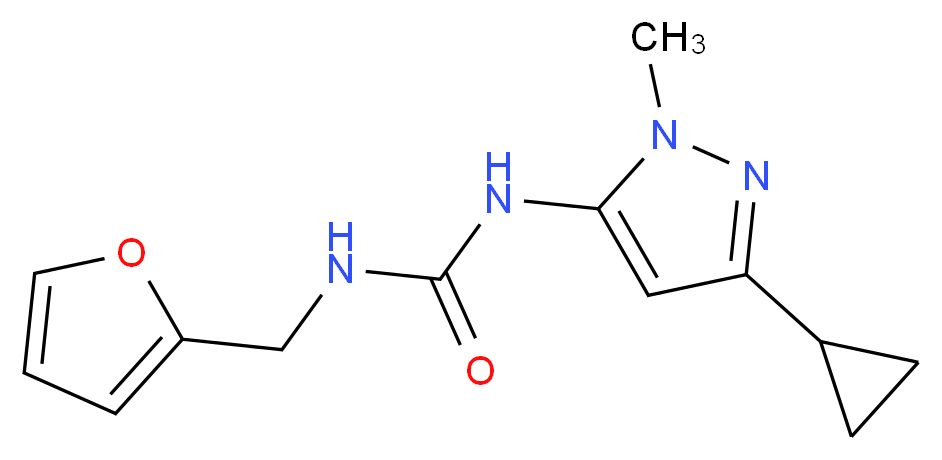 N-(3-cyclopropyl-1-methyl-1H-pyrazol-5-yl)-N'-(2-furylmethyl)urea_分子结构_CAS_)