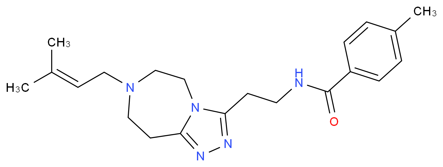 4-methyl-N-{2-[7-(3-methyl-2-buten-1-yl)-6,7,8,9-tetrahydro-5H-[1,2,4]triazolo[4,3-d][1,4]diazepin-3-yl]ethyl}benzamide_分子结构_CAS_)