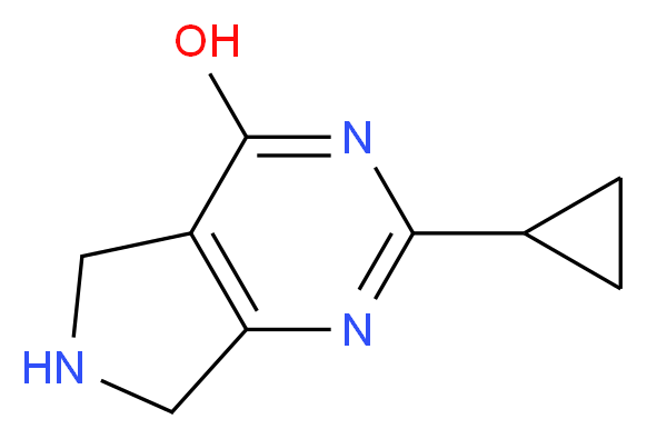 2-Cyclopropyl-6,7-dihydro-5H-pyrrolo-[3,4-d]pyrimidin-4-ol_分子结构_CAS_)