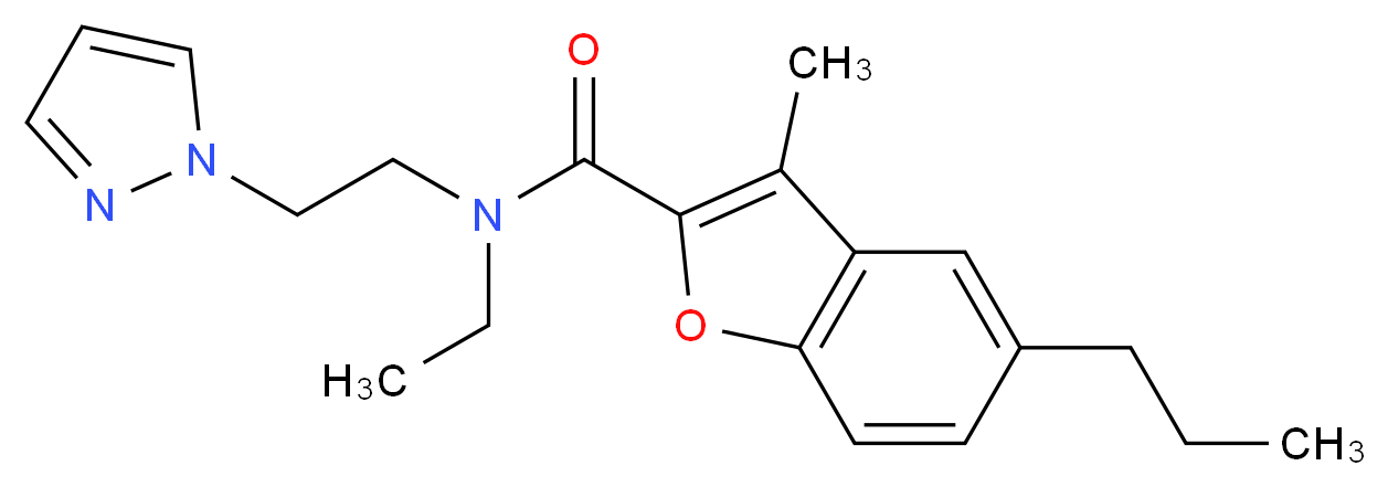 N-ethyl-3-methyl-5-propyl-N-[2-(1H-pyrazol-1-yl)ethyl]-1-benzofuran-2-carboxamide_分子结构_CAS_)